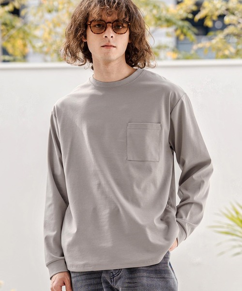 CAMBIO（カンビオ） tシャツ mlt5597-ドレッシーポンチポケ付ロンT