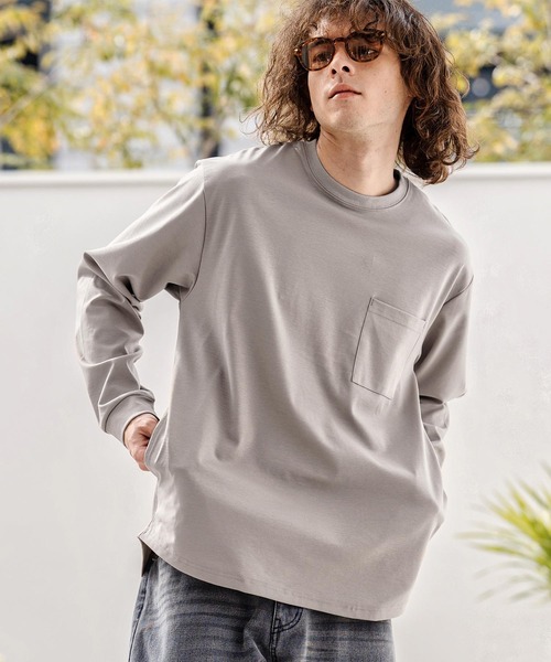 CAMBIO（カンビオ） tシャツ mlt5597-ドレッシーポンチポケ付ロンT