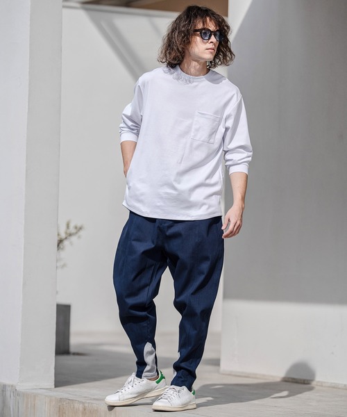 CAMBIO（カンビオ） tシャツ mlt5597-ドレッシーポンチポケ付ロンT