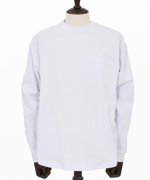 新品　p(R)ojectR 長袖ホワイトTシャツ M CAMBIO（カンビオ） tシャツ mlt5597-ドレッシーポンチポケ付ロンT