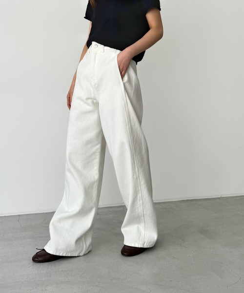 「CANAL JEAN」 デニムパンツ SMALL ライトブルー レディースの画像