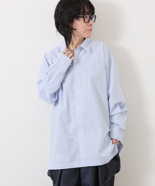 ブラウス シャツ 「VAS-Y LENTEMENT」 POPLIN STRIPE REGULAR COL レディースの画像