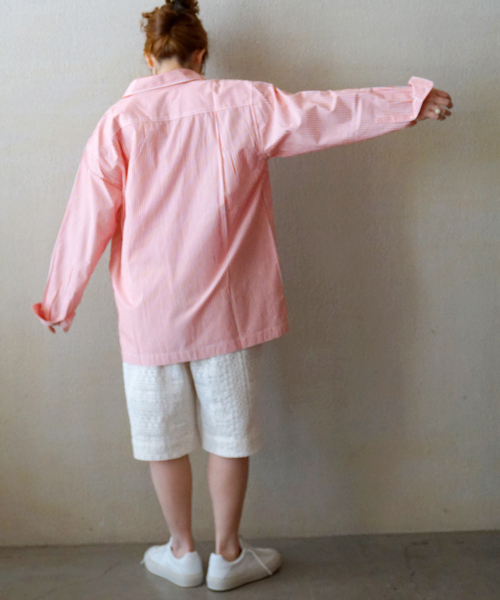 ブラウス シャツ 「VAS-Y LENTEMENT」 POPLIN STRIPE REGULAR COL レディースの画像