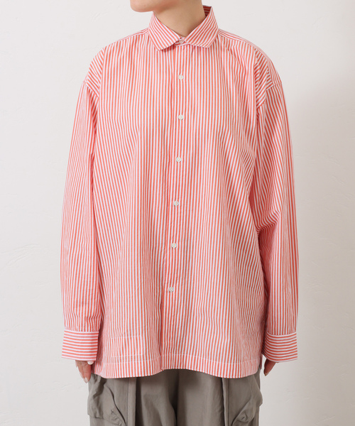 ブラウス シャツ 「VAS-Y LENTEMENT」 POPLIN STRIPE REGULAR COL レディースの画像