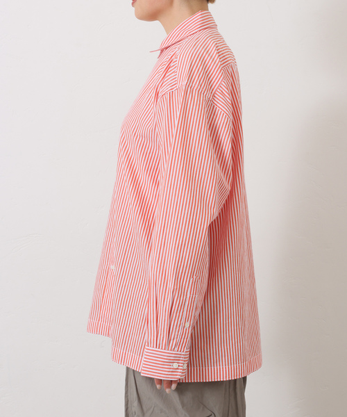 ブラウス シャツ 「VAS-Y LENTEMENT」 POPLIN STRIPE REGULAR COL レディースの画像