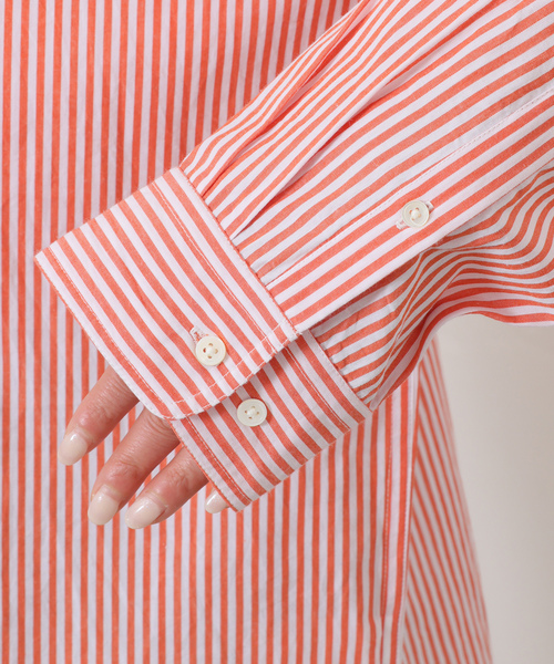 ブラウス シャツ 「VAS-Y LENTEMENT」 POPLIN STRIPE REGULAR COL レディースの画像