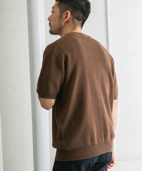 「URBAN RESEARCH ROSSO MEN」 半袖ニット MEDIUM モカ メンズ_画像8
