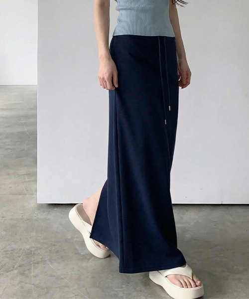ロング スカート ドローストリング スウェットロングスカート
