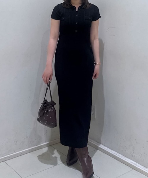 MOUSSY（マウジー） ワンピース CABLE POLO KNIT ドレス : ZOZOTOWN