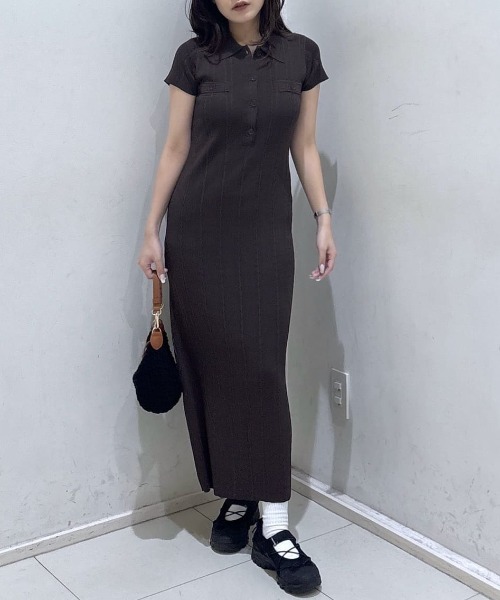 MOUSSY（マウジー） ワンピース CABLE POLO KNIT ドレス : ZOZOTOWN