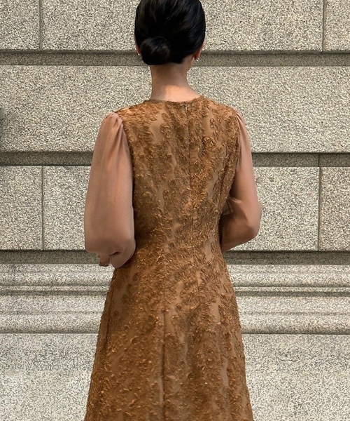 「junoah」 長袖ワンピース X-LARGE アイボリー レディース_画像3