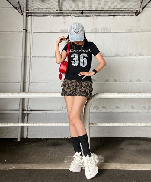 non-hedge（ノンヘッジ） tシャツ 半袖 迷彩ロゴチビTシャツ