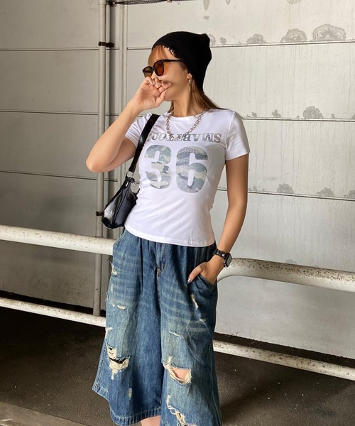 non-hedge（ノンヘッジ） tシャツ 半袖 迷彩ロゴチビTシャツ