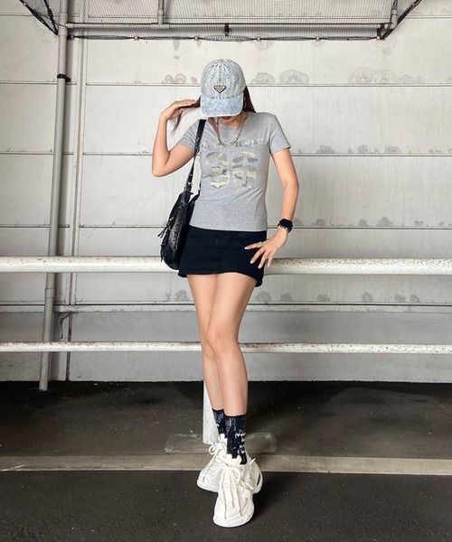 non-hedge（ノンヘッジ） tシャツ 半袖 迷彩ロゴチビTシャツ