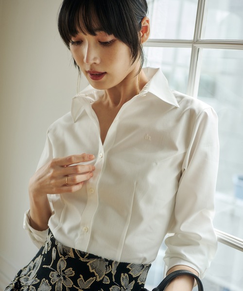 極美品 anuans アニュアンス スタンダードシャツ ホワイト F 長袖 