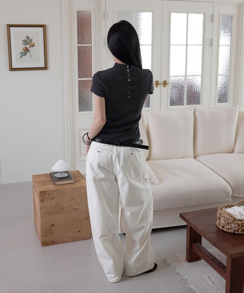 「UNE MANSION」 チノパンツ - ベージュ レディース_画像3