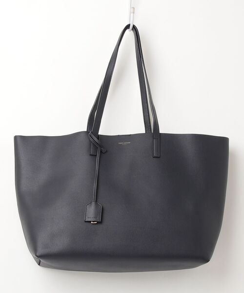 SAINT LAURENT PARIS」 Large Shopping Bag トートバッグ - ネイビー