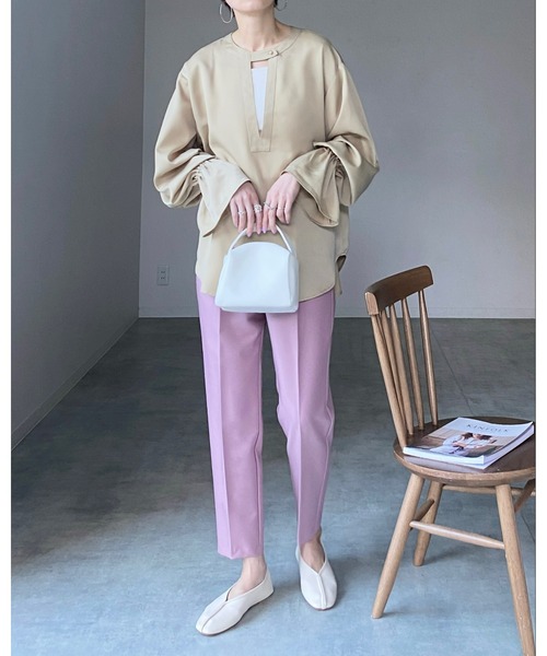 She's Closet パンツ センタープレスタック入りハイウエスト