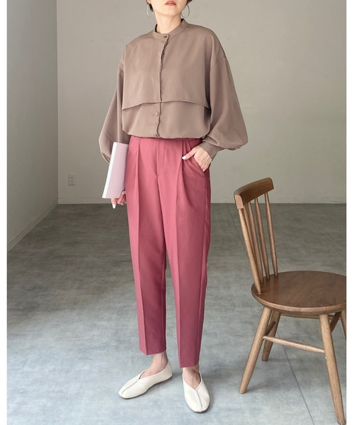 HERMES-PARIS 38サイズ　センタープレスハイウエストテーラードパンツ 60736353b_b_587_500.jpg