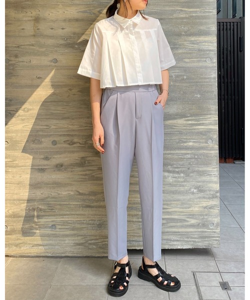 She's Closet パンツ センタープレスタック入りハイウエスト
