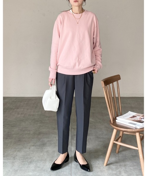 She's Closet パンツ センタープレスタック入りハイウエストテーパード