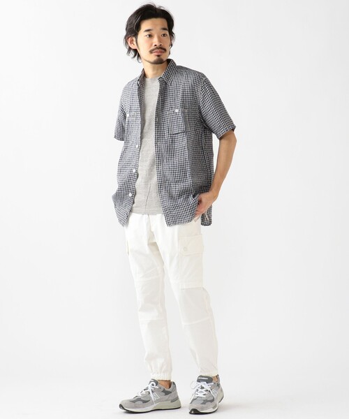 BEAMS PLUS ポリエステルリネン シャブレーシャツ XL BEAMS PLUS - BEAMS PLUS ポリエステルリネン シャブレーシャツ