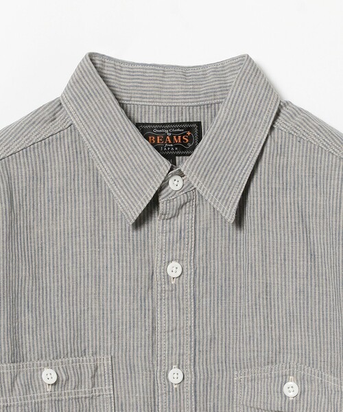 BEAMS PLUS ポリエステルリネン シャブレーシャツ XL BEAMS PLUS - BEAMS PLUS ポリエステルリネン シャブレーシャツ