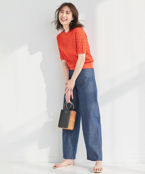 レーシー編み半袖ニット/洗える 23区 ニット レーシー半袖 レディース : ZOZOTOWN Yahoo!店
