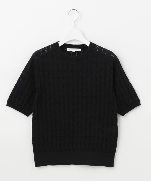 レーシー編み半袖ニット/洗える 23区 ニット レーシー半袖 レディース : ZOZOTOWN Yahoo!店