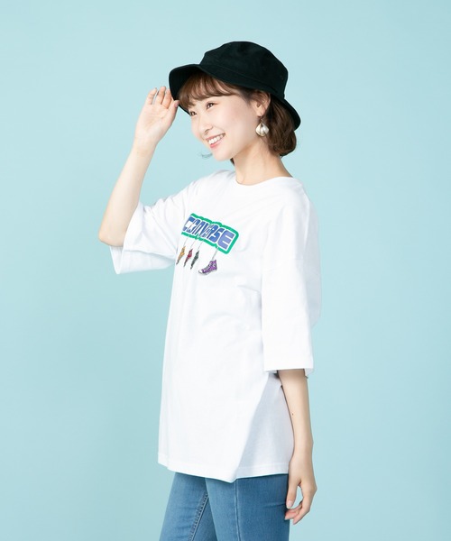 tシャツ コンバース  リボン PT S/S Tシャツ レディース CONVERSE tシャツ 「CONVERSE/コンバース」5シューズ刺繍 T