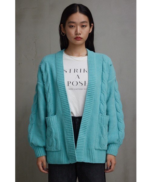 ACUOD by CHANU ZIPウールニットオーバーカーディガン F 美品 AZUL BY MOUSSY（アズールバイマウジー） カーディガン シェニール