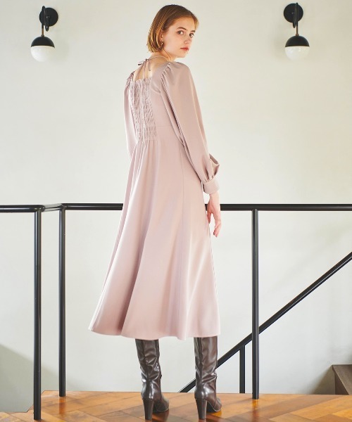 ワンピース ★クロスネック配色ステッチワンピース And