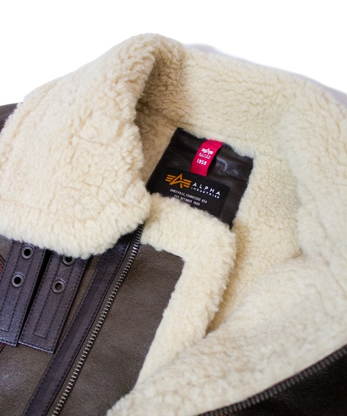 ALPHA-PATCHED B-3 FAKE MOUNTON JACKET