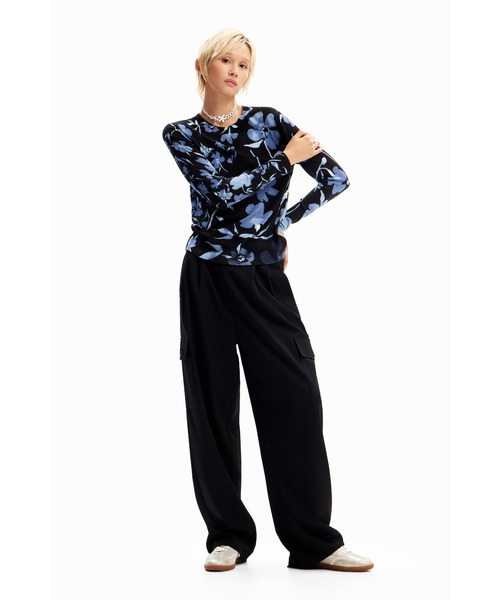Desigual ニット セーター 花柄パッチワーク レディース