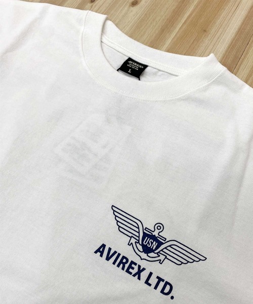 AVIREX アビレックス NAS JAX PATROL-SQ. PATCH 半袖Tシャツ AVIREX アヴィレックス NAS JAX PATROL-SQ. PATCH 半袖Tシャツ