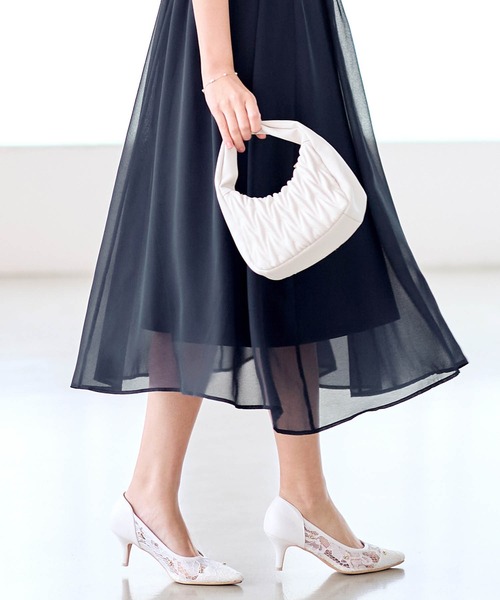 ANAYI プリーツカシュクールワンピース インナー付 グレージュ Mサイズ ANAYI プリーツカシュクールワンピース インナー付 グレージュ M