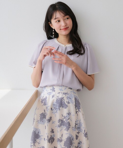 any SiS ブラウス シャツ 「洗える」2WAYバイカラーフレア