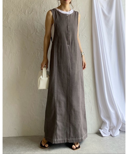 She's Closet ジャンパースカート ステッチ配色タイトIライン
