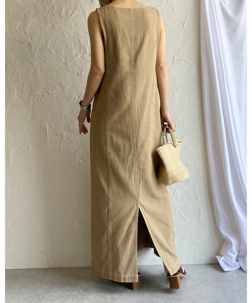 She's Closet ジャンパースカート ステッチ配色タイトIライン