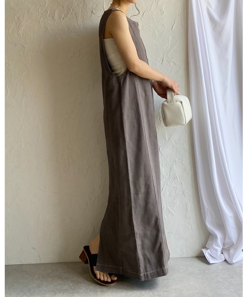 She's Closet ジャンパースカート ステッチ配色タイトIライン