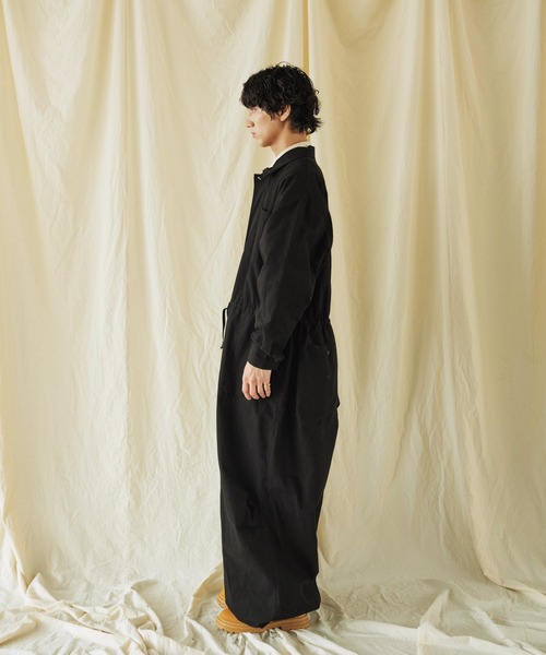 セール】Front Zip V Neck Jumpsuit/Vネックジャンプスーツ