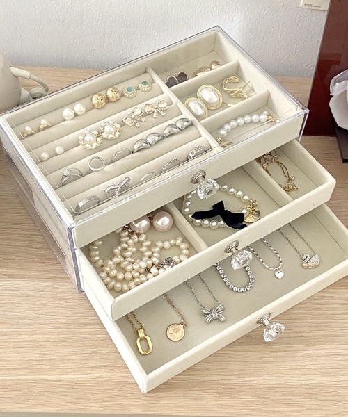 ♪新品♪アクセサリーケース 3段♪お得♪ 収納 ジュエリー3段ケース : ZOZOTOWN Yahoo!店 - 通販 - Yahoo