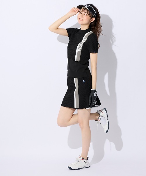 FILA GOLF ニット セーター 半袖モックネックニットシャツ レディース
