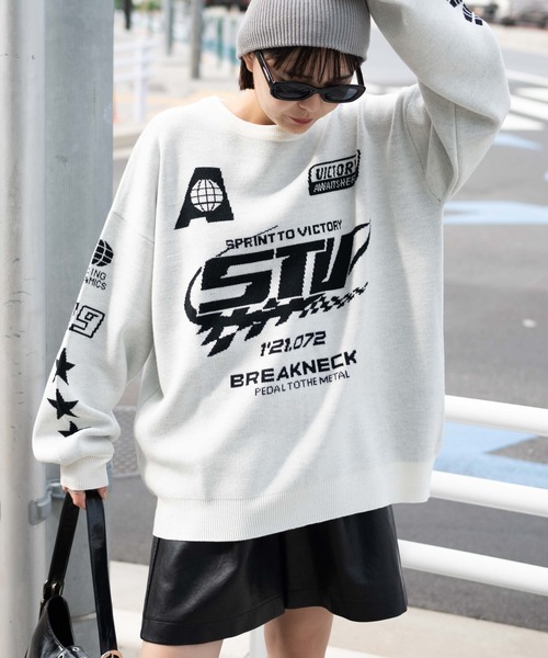 WEGO（ウィゴー） ニット セーター WEGO/スポーツグラフィック 