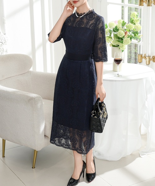Lace Ladies（レースレディース） ドレス プチハイネック 総レース I