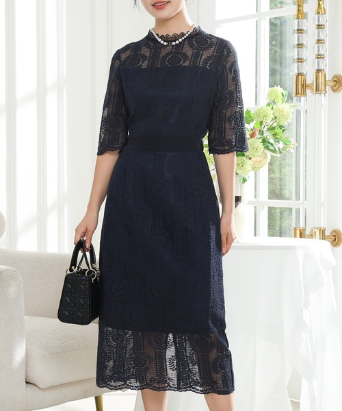 Lace Ladies（レースレディース） ドレス プチハイネック 総レース I