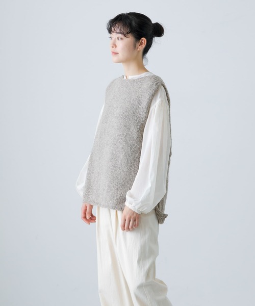 1138 kagure かぐれ ペルーニットベスト　アイボリー　FREESIZE かぐれ ニット セーター ペルーニットベスト レディース