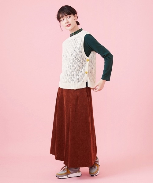 Jocomomola ベスト ジレ Varios dulces 透かし編みベスト
