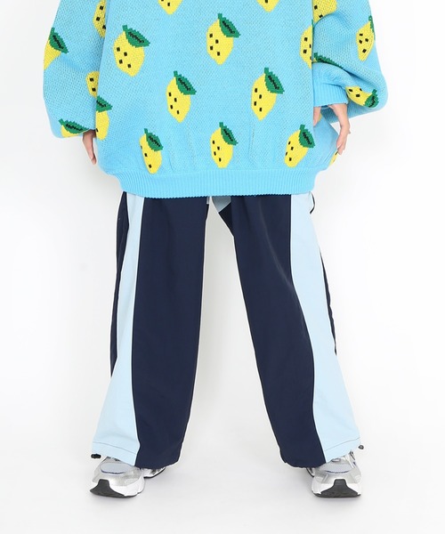 PUNYUS（プニュズ） パンツ ラインデザインナイロンパンツ レディース 