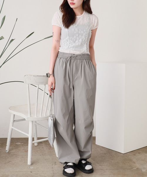 ROOP TOKYO パンツ Wide nylon training pants/ワイドナイロンパンツ